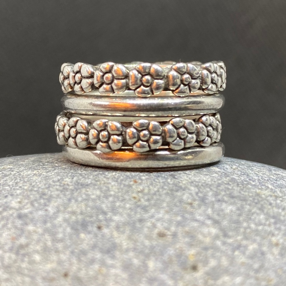 SOLD - Lois Hill Stackable Rings - Set of 4
